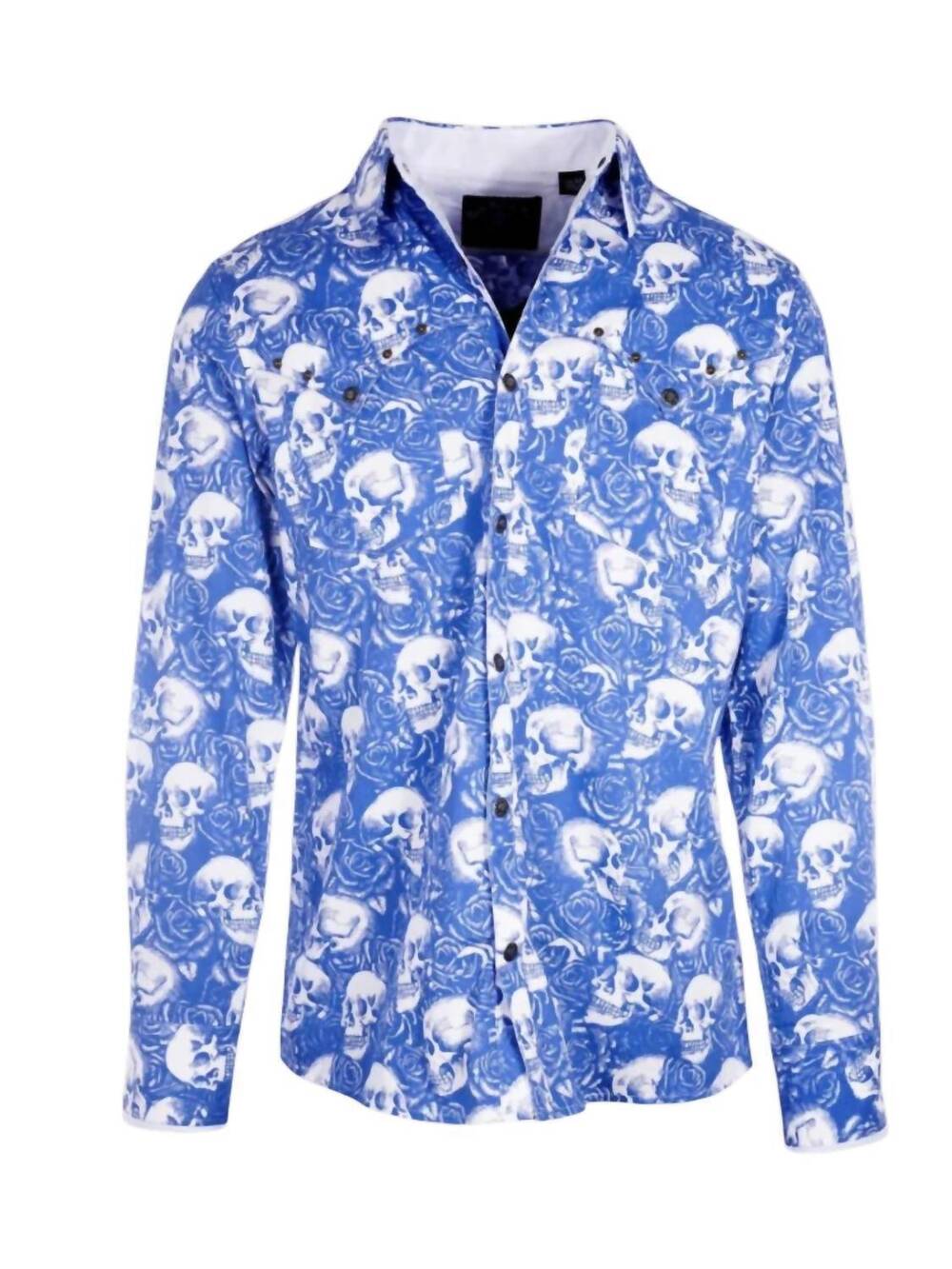 NEW ROCK ROLL N SOUL men's soul dream police long sleeve shirt in blue